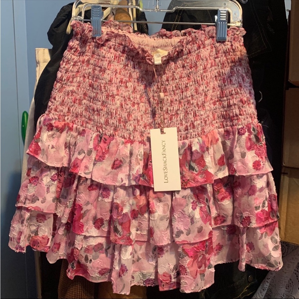 LoveShackFancy Indigo Skirt